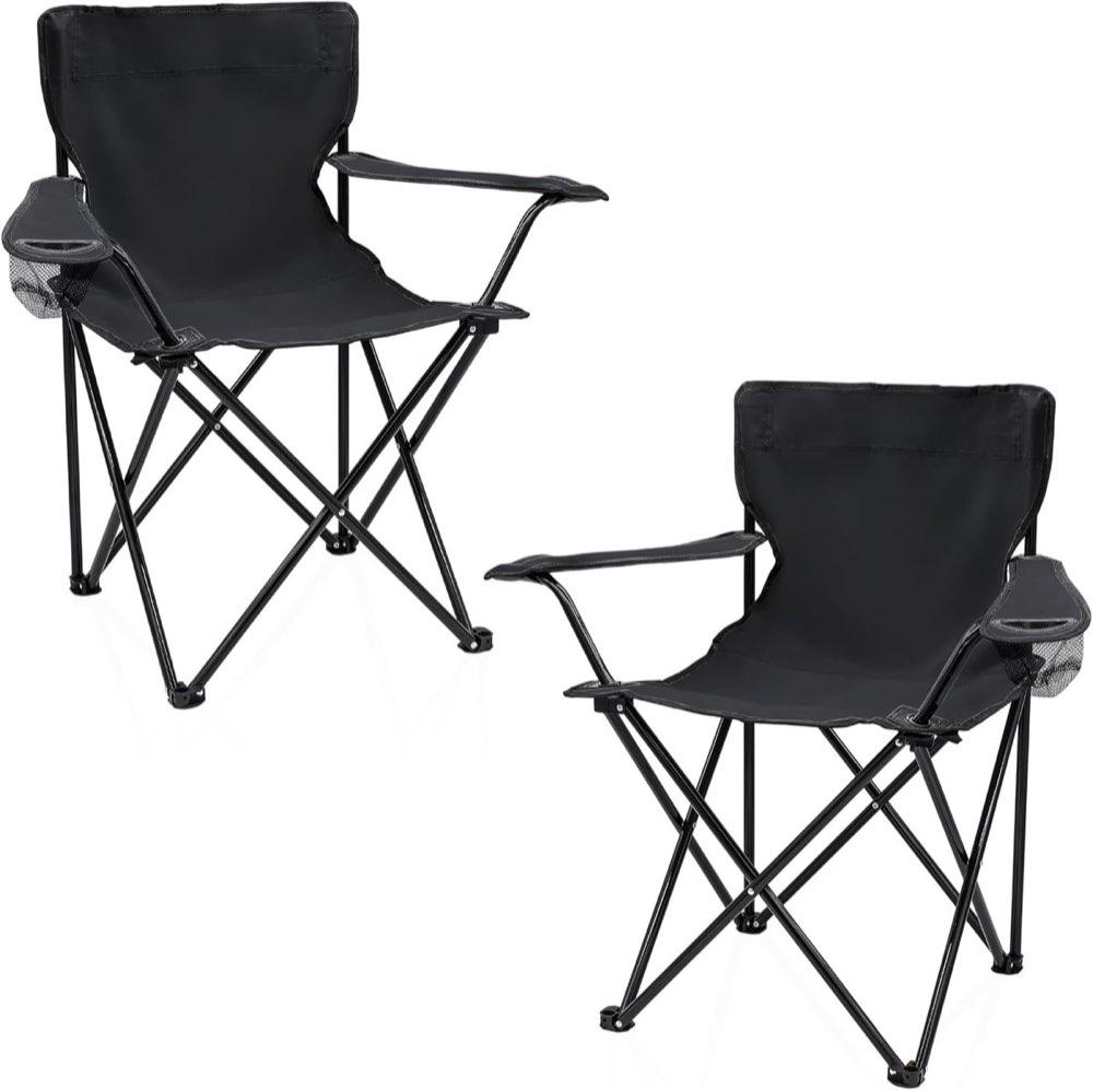 Spetebo Klappstuhl 2er-Set, schwarz