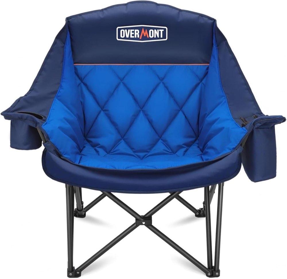 Overmont Campingstuhl bis 204 kg, blau