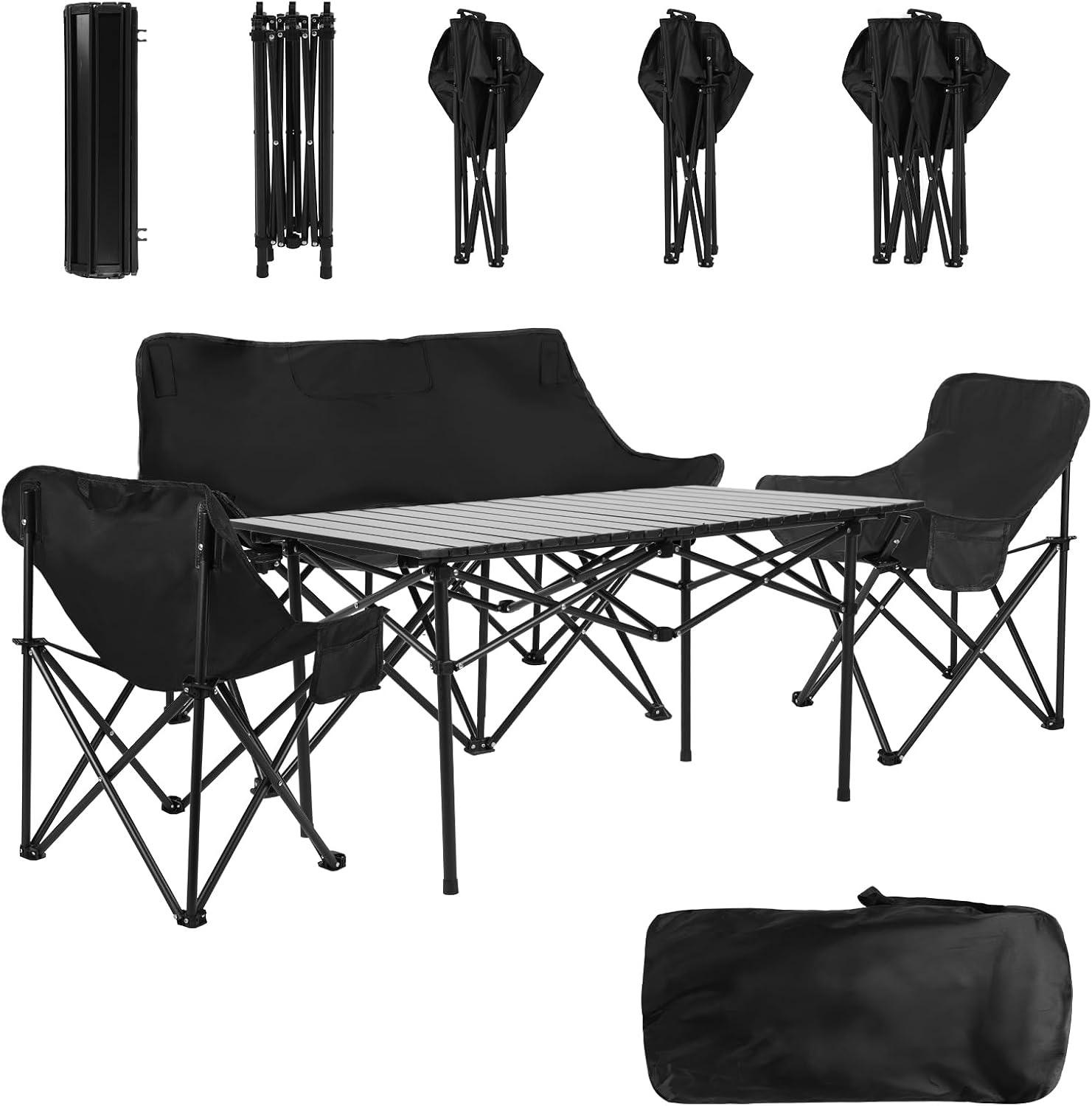 Mitoydoe Mitoydoe Campingtisch-Set mit 4 Stühlen