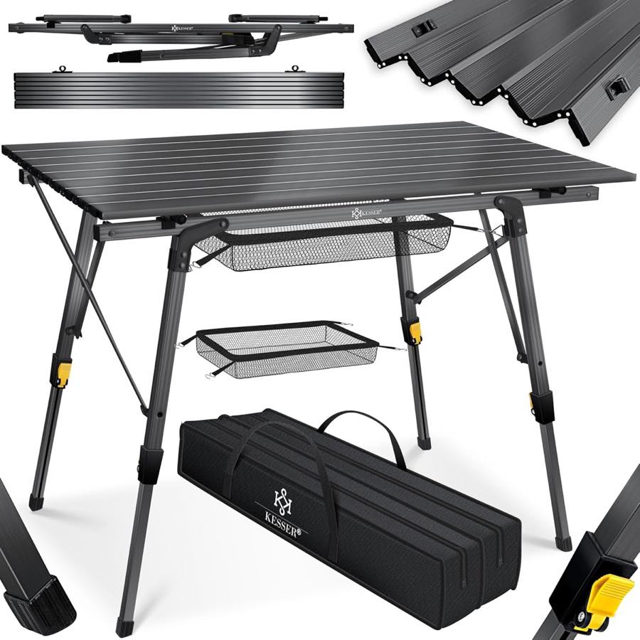 KESSER Rolltisch 90 × 53 cm, Anthrazit
