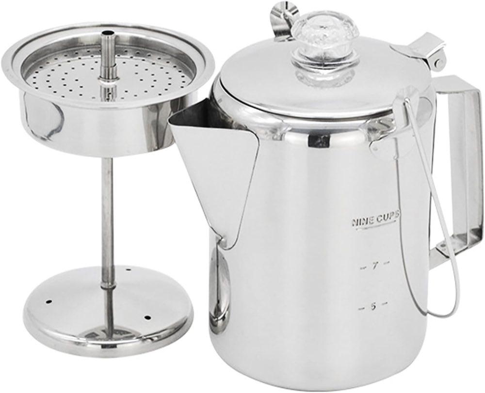 JJzex Edelstahl-Perkolator 1,2 Liter