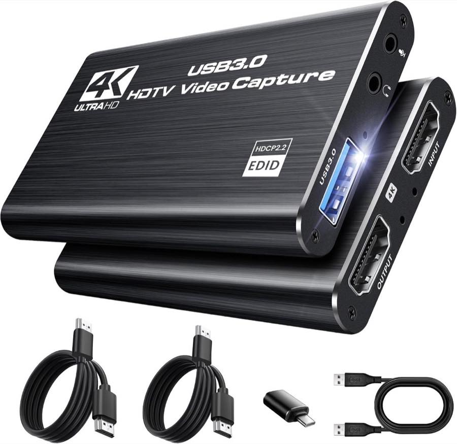 avedio links USB C/A HDMI Capture Card with 4K@30Hz Loop-Out, USB 3.0 1080P 60FPS Videospiel-Capture für Streaming