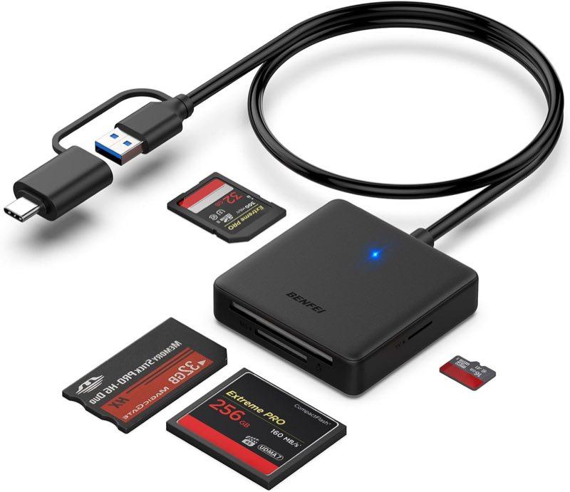 BENFEI 4-in-1 USB-A/USB-C auf SD, microSD, MS, CF