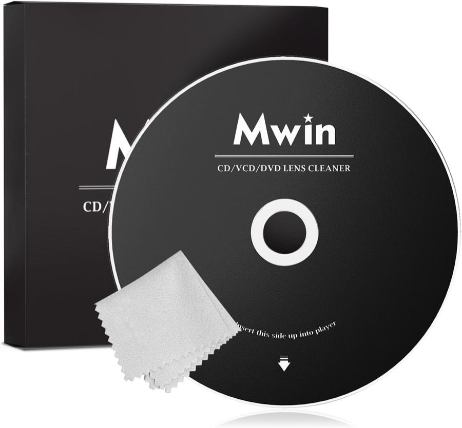 Mwin CD-Reinigungsdisc, Auto und Heim, mit Tuch