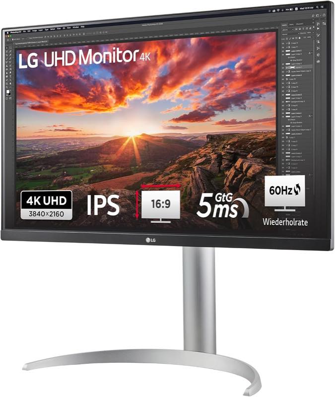 LG 27UP650K-W.AEU (27 Zoll) 4K UHD IPS Monitor, DisplayHDR 400, 95% DCI-P3, 2X HDMI 2.0, Weiß