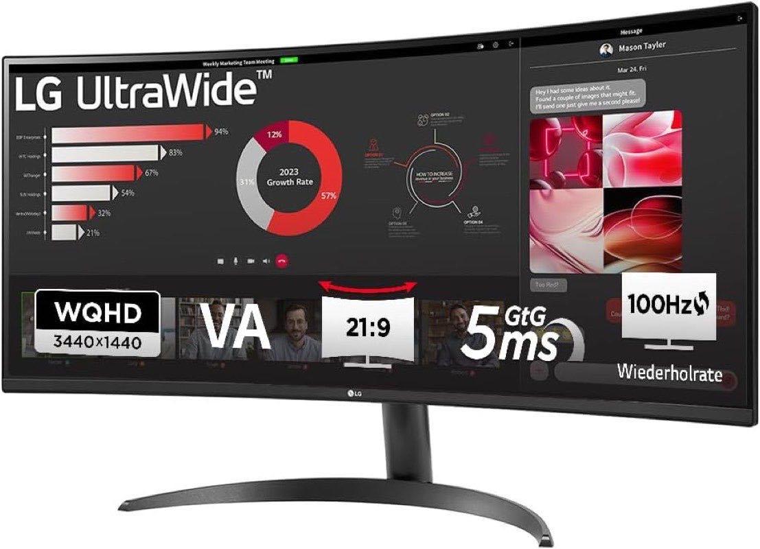 LG LG UltraWide 34WR50QK-B 34 Zoll - Produktbild