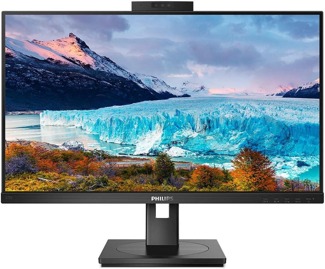 PHILIPS 272S1MH 27 Zoll FHD Monitor, Webcam, höhenverstellbar, FreeSync (1920x1080, 75 Hz, VGA, DVI, HDMI, DisplayPort, USB Hub) schwarz