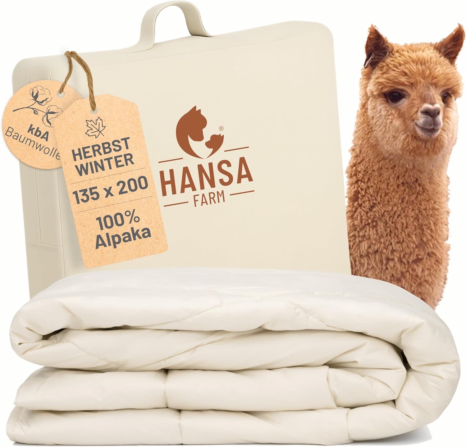 HANSA-FARM Baby Alpaka Bio 135×200, 1.400 g