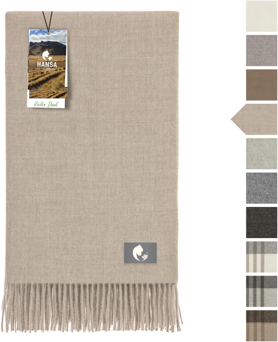 HANSA-FARM Baby-Alpaka-Decke 180 × 130 cm Beige