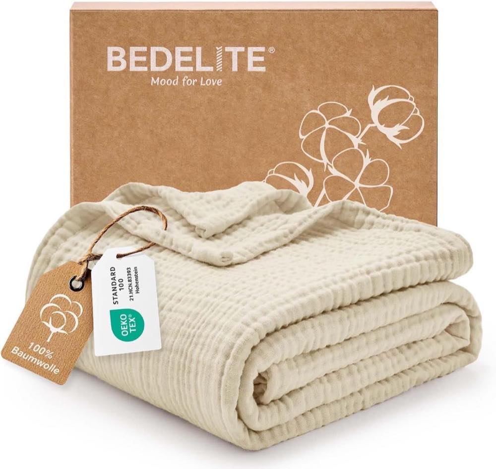BEDELITE Musselin-Decke 150×200
