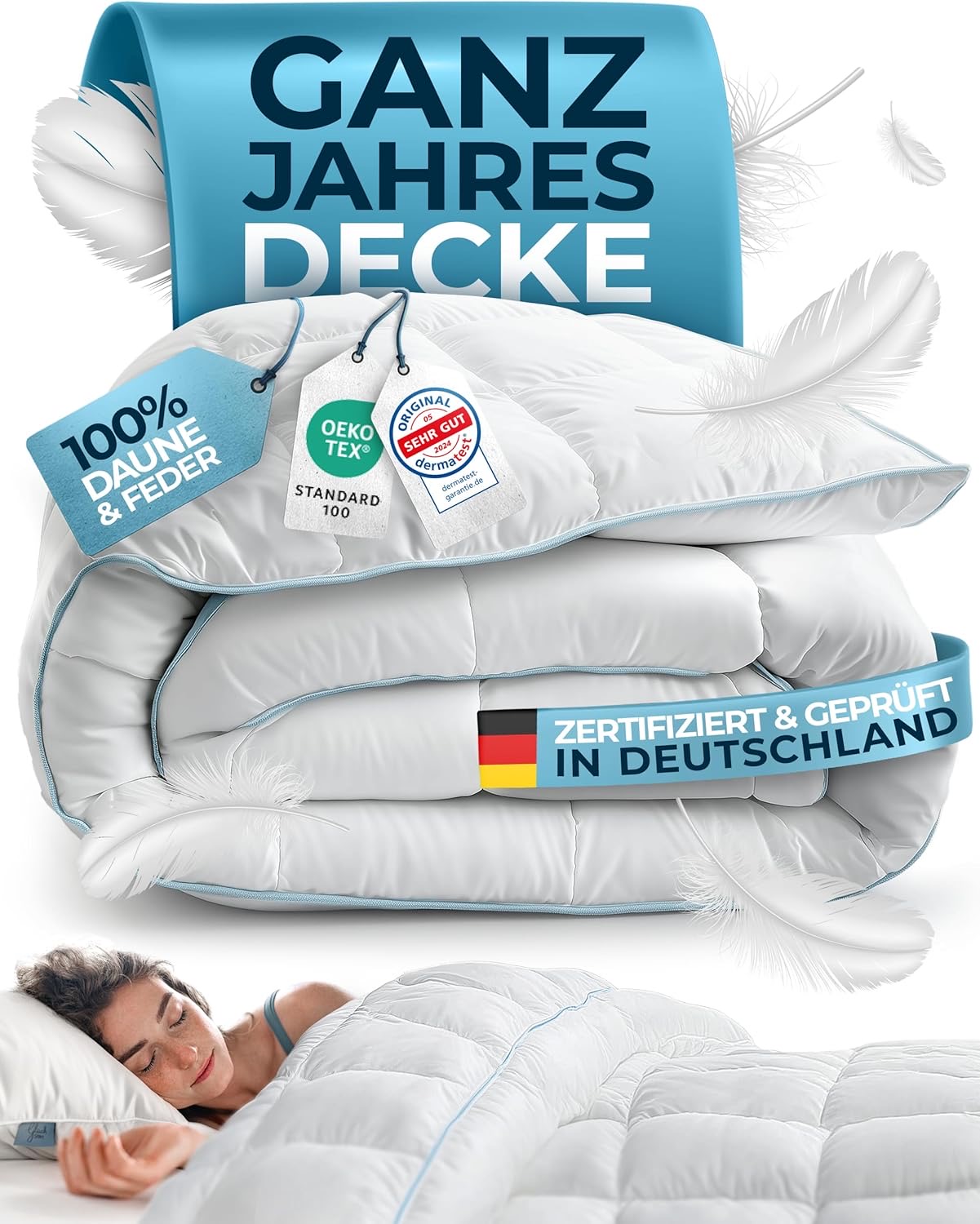 Glückstoff Feder- und Daunendecke 220×240