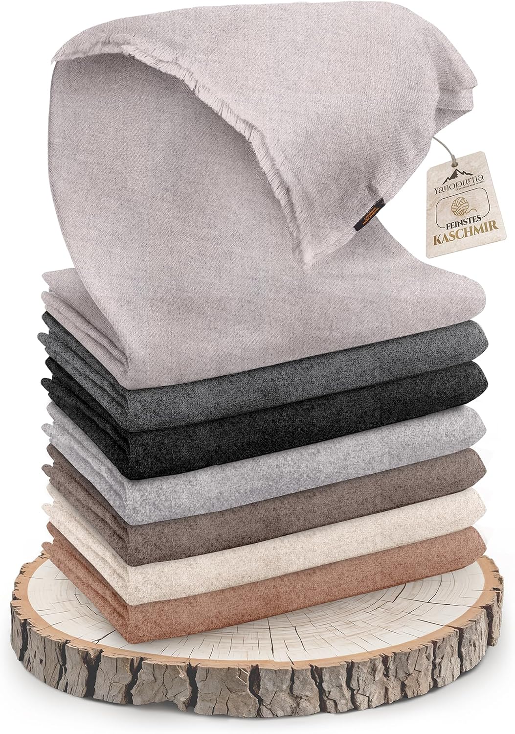 Kaschmirdecke – Handgewebte Sofaüberwurf Decke aus 100% Kaschmirwolle – 135 x 270 cm Weiche und gemütliche Hellgraue Kuscheldecke für Couch und Stuhl – Hergestellt in Nepal