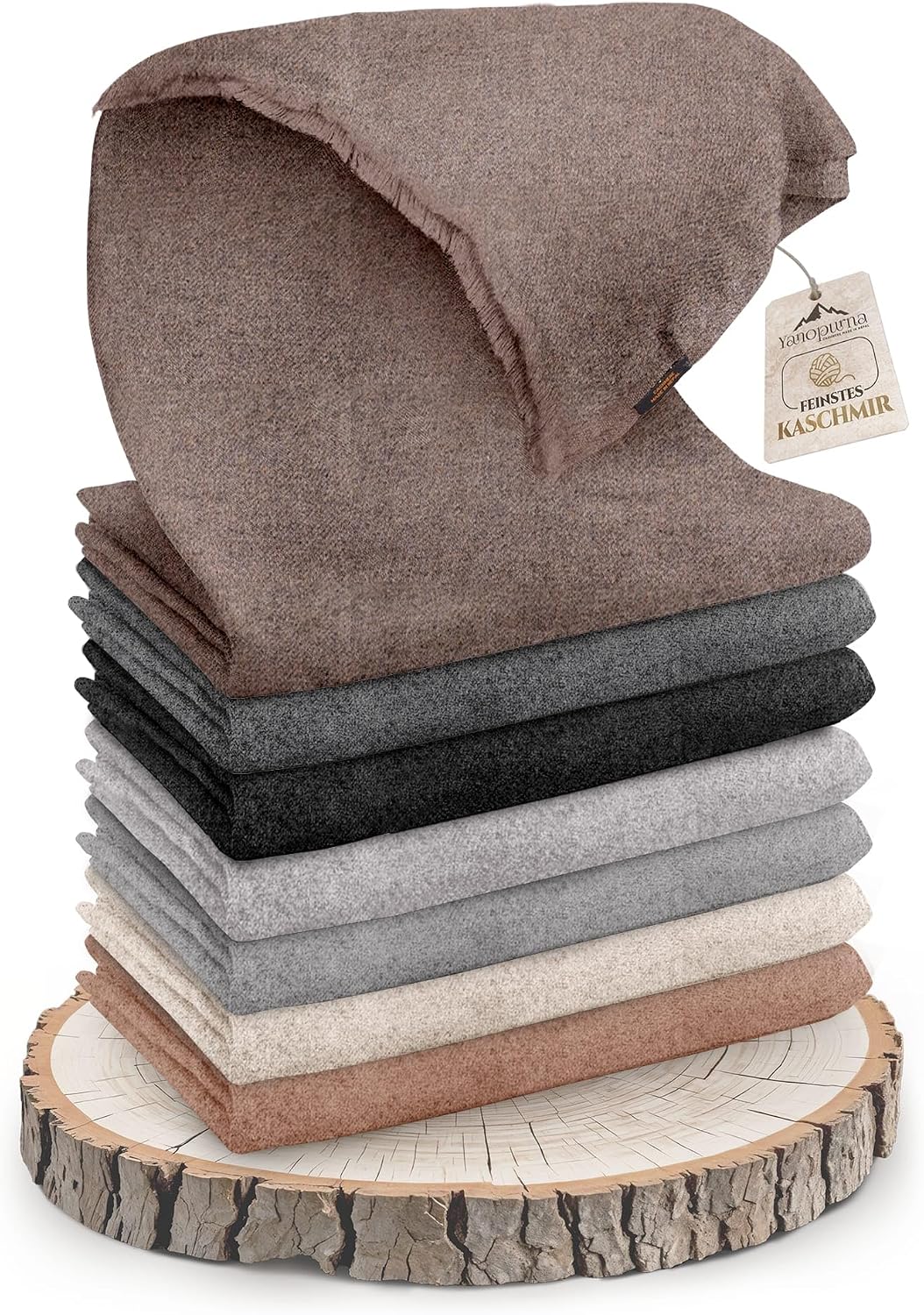 Kaschmirdecke – Handgewebte Sofaüberwurf Decke aus 100% Kaschmirwolle – 135 x 270 cm Weiche und gemütliche Dunkelbraune Kuscheldecke für Couch und Stuhl – Hergestellt in Nepal