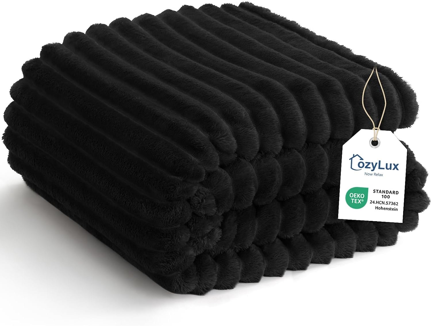 CozyLux Kuscheldecke 150×200 Schwarz