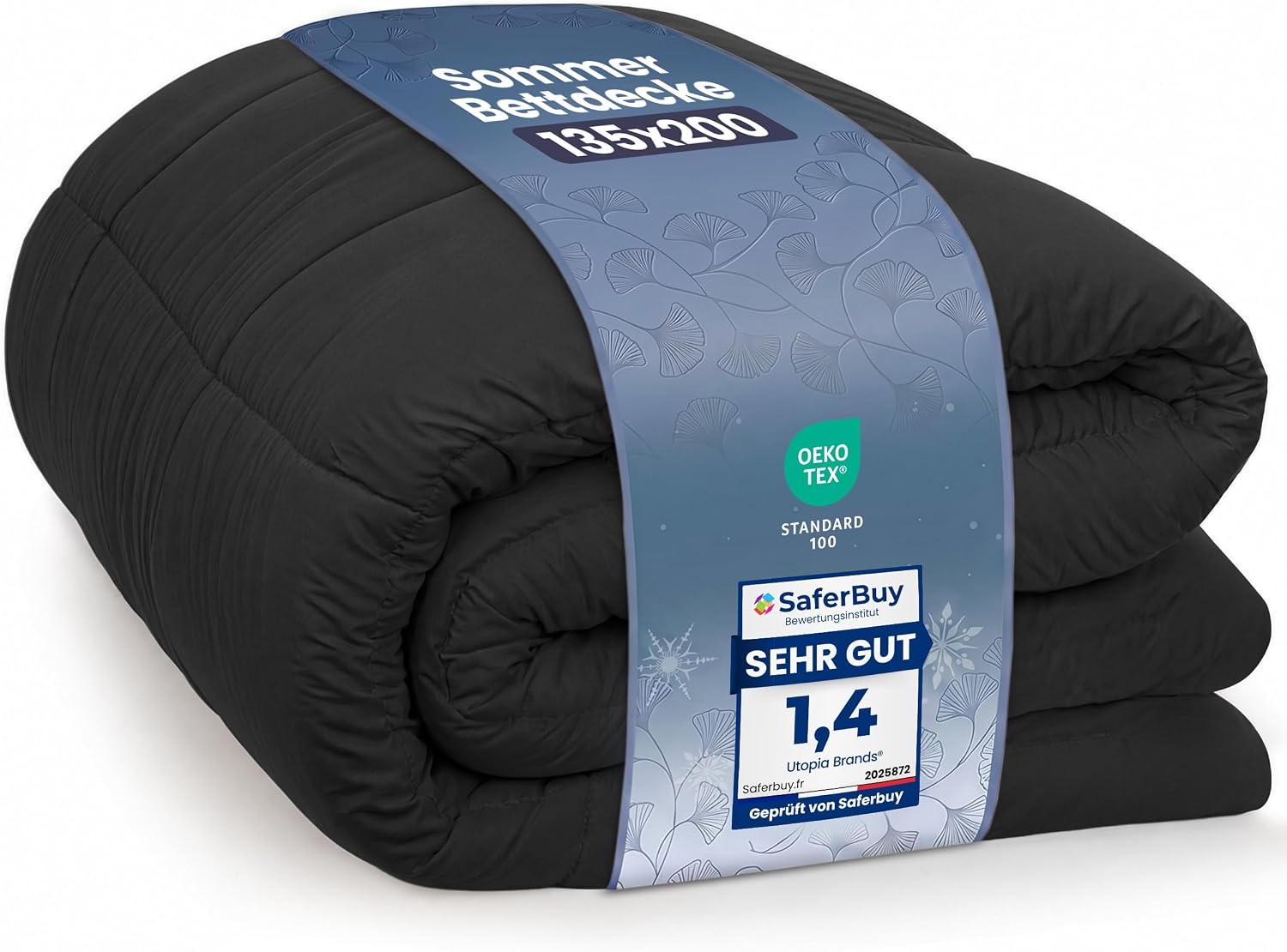 Utopia Bedding Sommerdecke grau 135×200