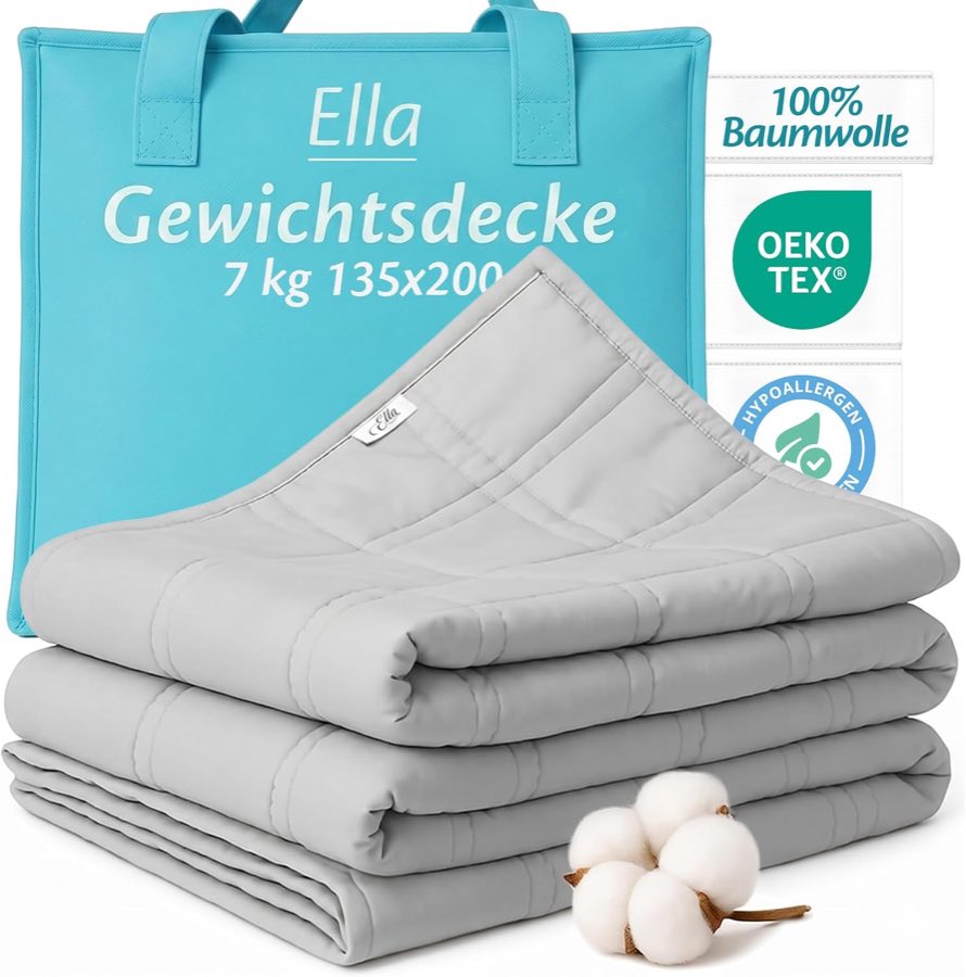 Ella Ella Gewichtsdecke 7 kg, Grau