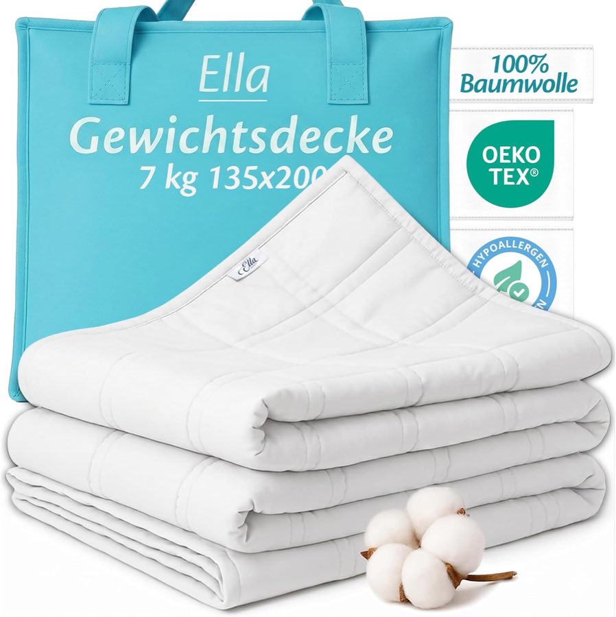 Ella Gewichtsdecke 7 kg, Weiß