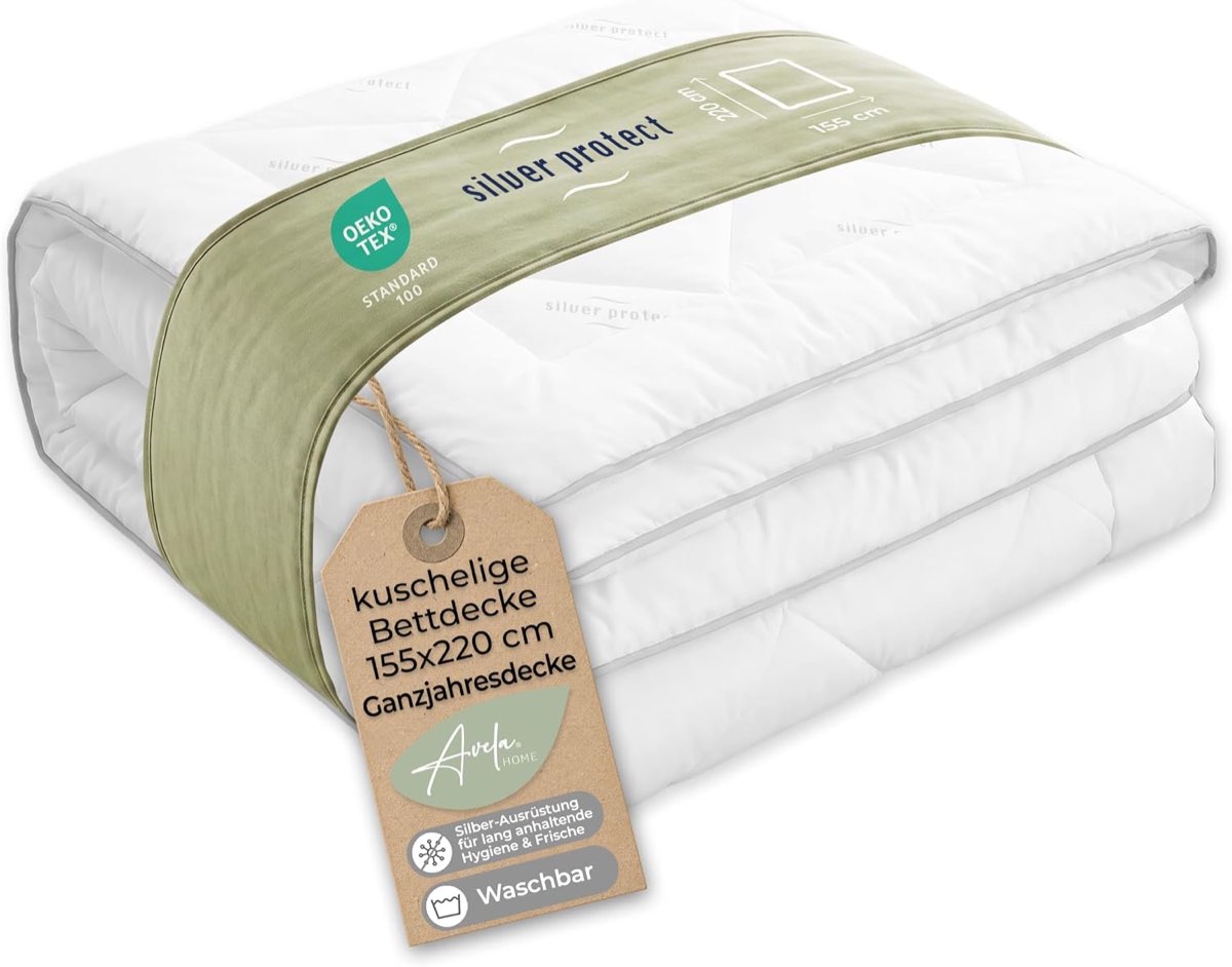 Bettdecke 155x220 cm Mikrofaser, Silver Protect, waschbar, Winter