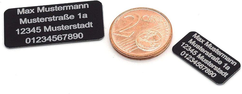 CopterFarm Plaketten-Set schwarz, 20×10 mm und 30×15 mm