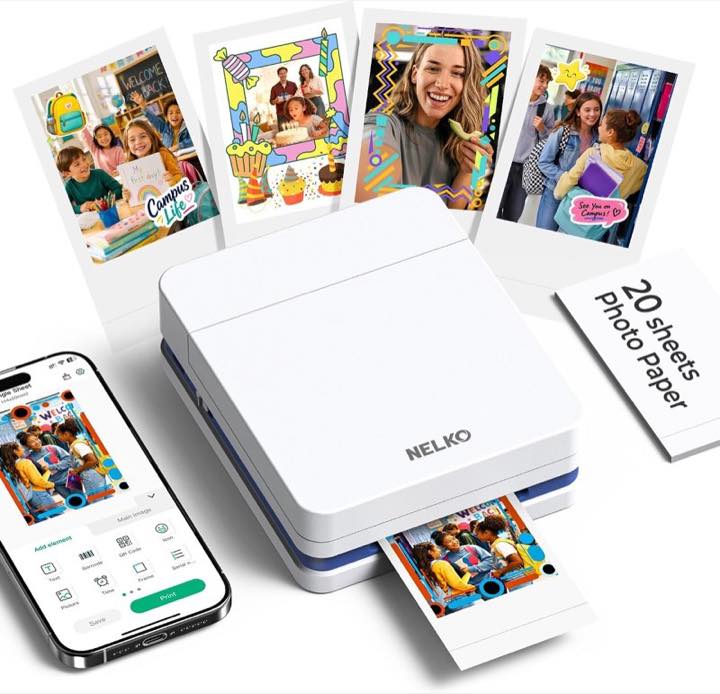 Nelko Nelko PP01 Mini-Fotodrucker, 20 Blatt, Weiß