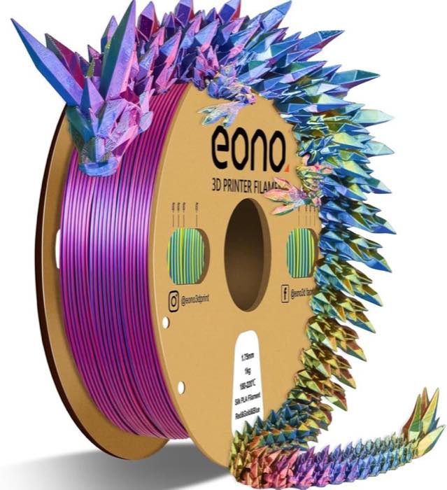 Eono Silk PLA Tricolor Rot Gold Blau