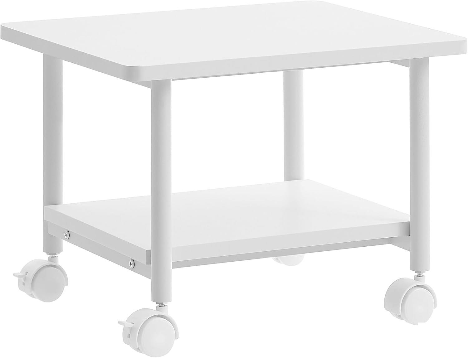 VASAGLE Druckertisch, 2 Ebenen, Weiß