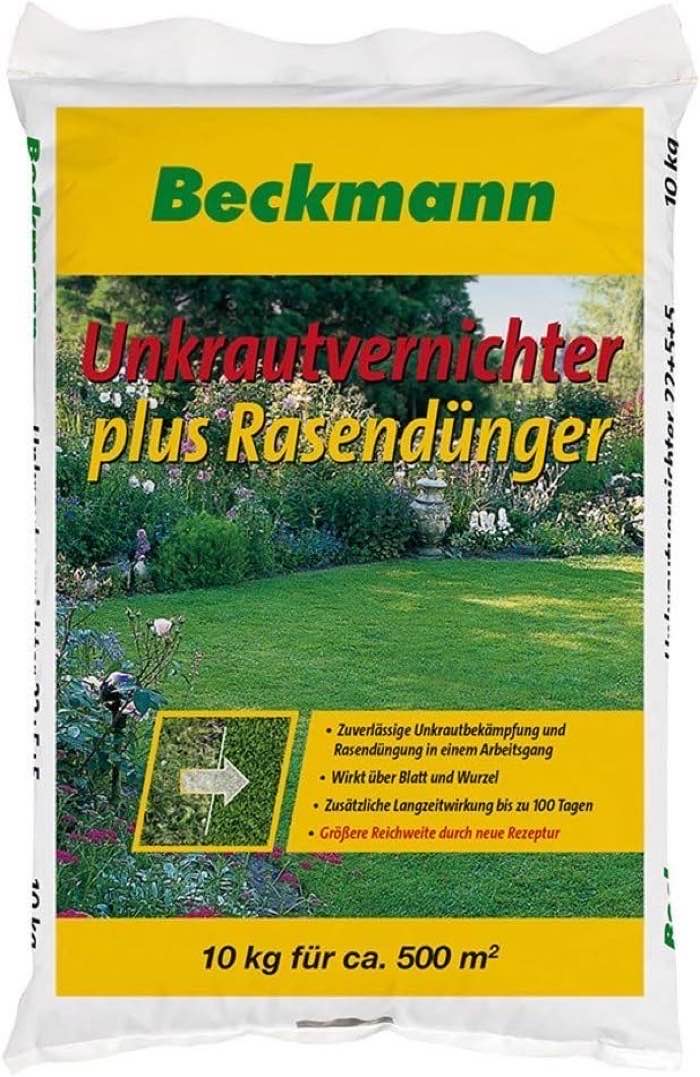 Beckmann Rasendünger Plus Unkrautvernichter · 10 kg