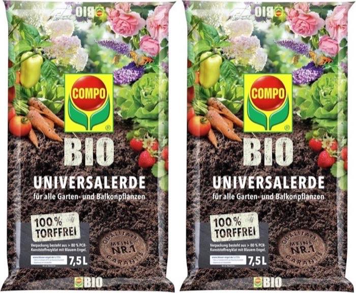 COMPO BIO Universalerde torffrei · 2×7,5 L