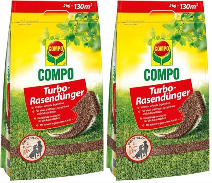 COMPO Turbo-Rasendünger · 2×5 kg