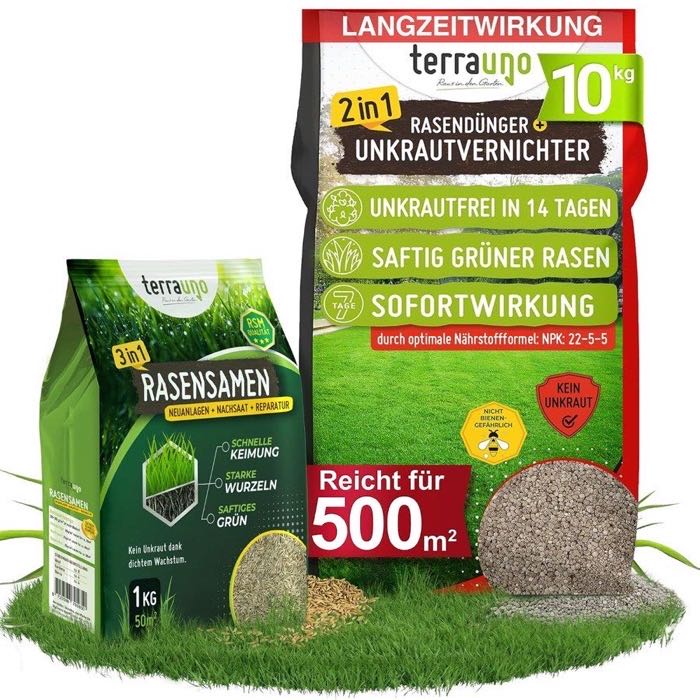 TerraUno Rasendünger mit Unkrautvernichter · 10 kg
