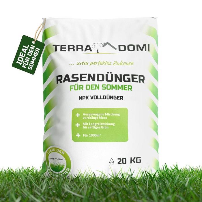 TerraDomi Rasendünger Sommer · NPK 15-15-15 · 20 kg