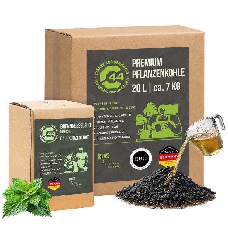 C44 Aktivierungsset · Pflanzenkohle + Brennnesselsud