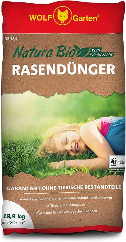 WOLF Garten Natura Bio Rasendünger NR 18,9 · 280 m²