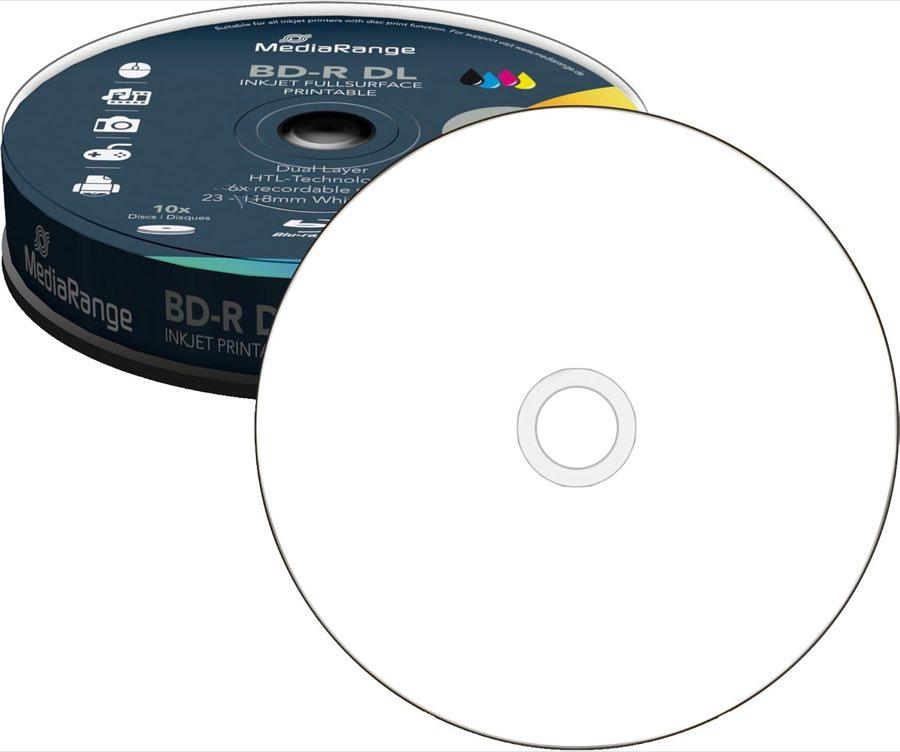 MediaRange BD-R DL 50 GB, 10er, 6x, inkjet-bedruckbar