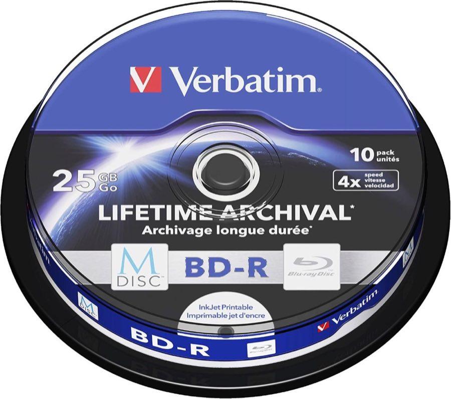 Verbatim 43825 M-DISC BD-R 25 GB, 10er Spindel