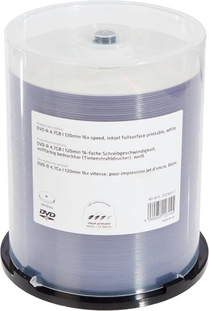 MediaRange DVD-R MR413, 4,7 GB, 16x, 100er, inkjet