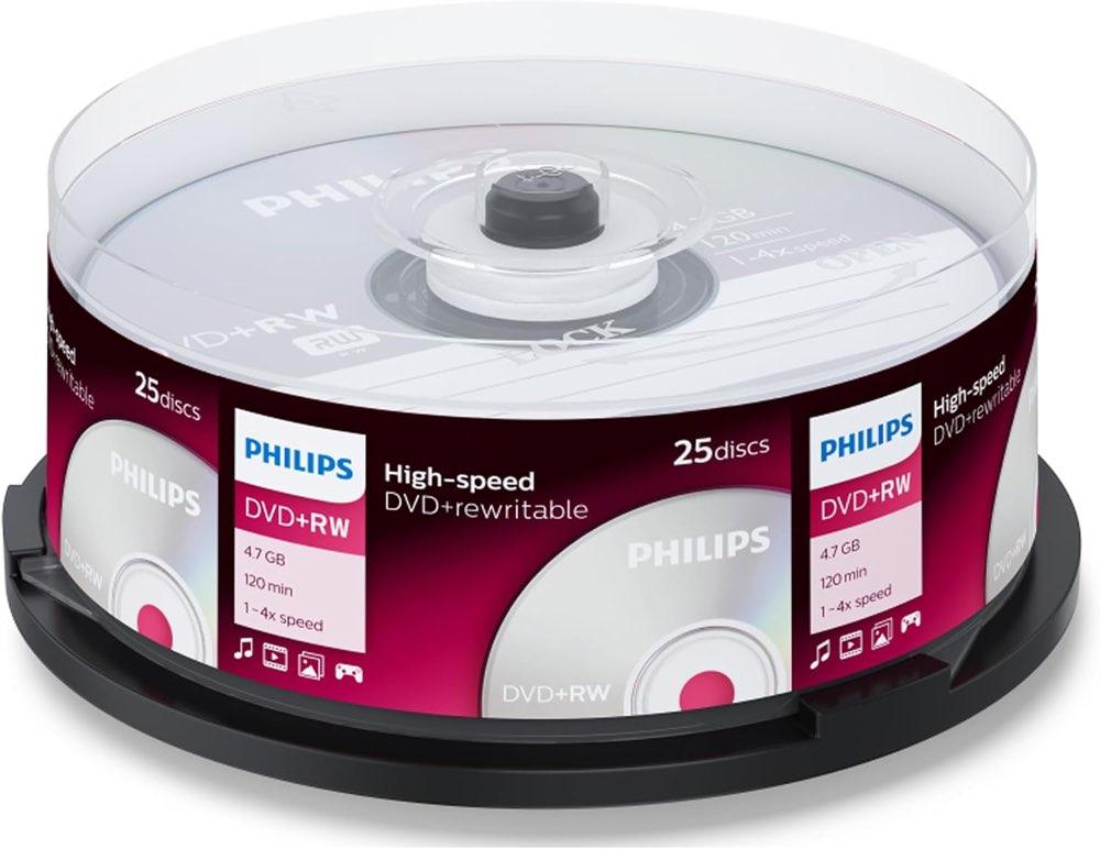 Philips DVD+RW 4,7 GB 1–4x 25er Spindel