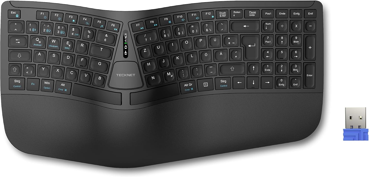 TECKNET TK-KB030, QWERTZ mit Auflage