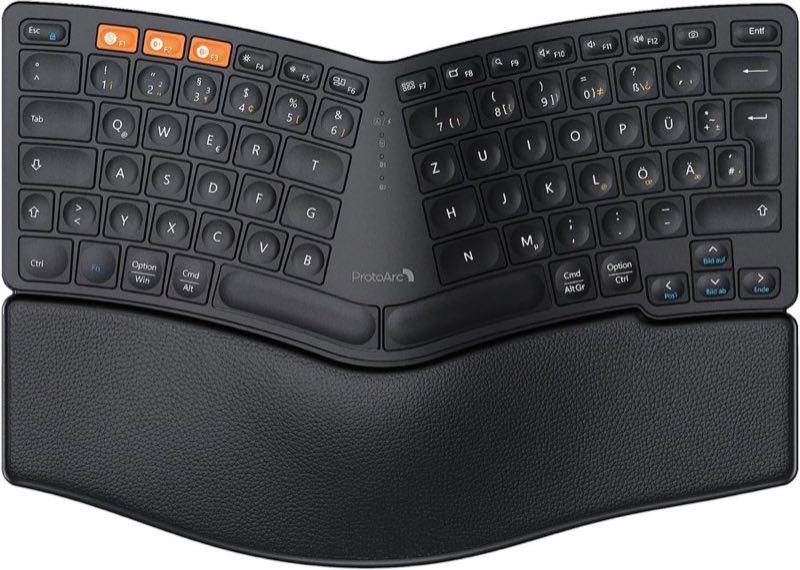 ProtoArc EK04 Mini, kompakte geteilte Tastatur, QWERTZ