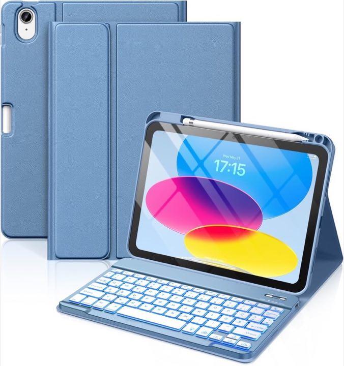 Vobafe Tastaturhülle für iPad A16/10, Blau