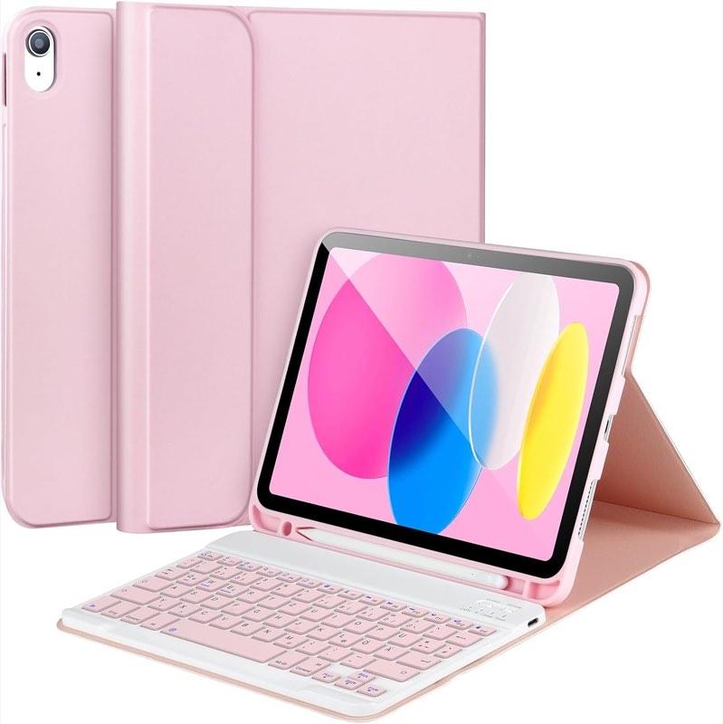 APHBZGE Tastaturhülle für iPad 11/10, Rosa