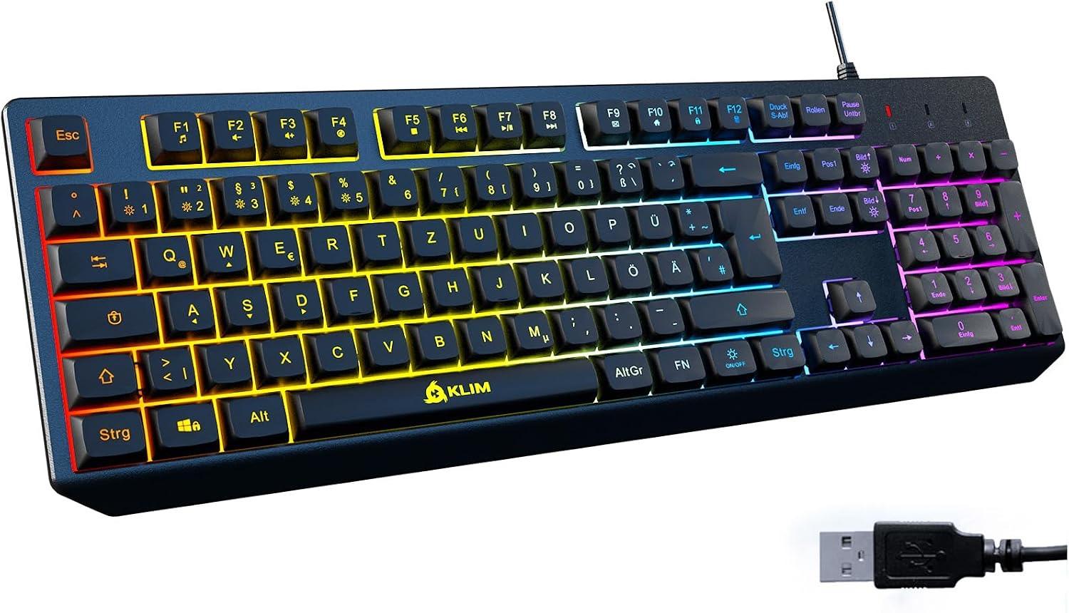 KLIM KLIM Chroma QWERTZ, Kabel, Schwarz