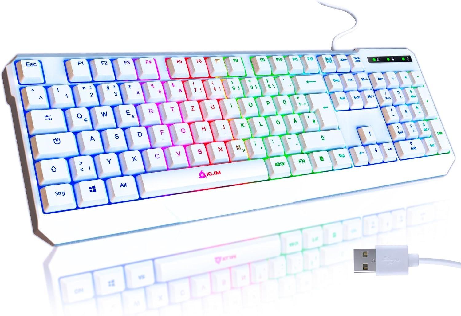 KLIM Chroma QWERTZ, Kabel, Weiß