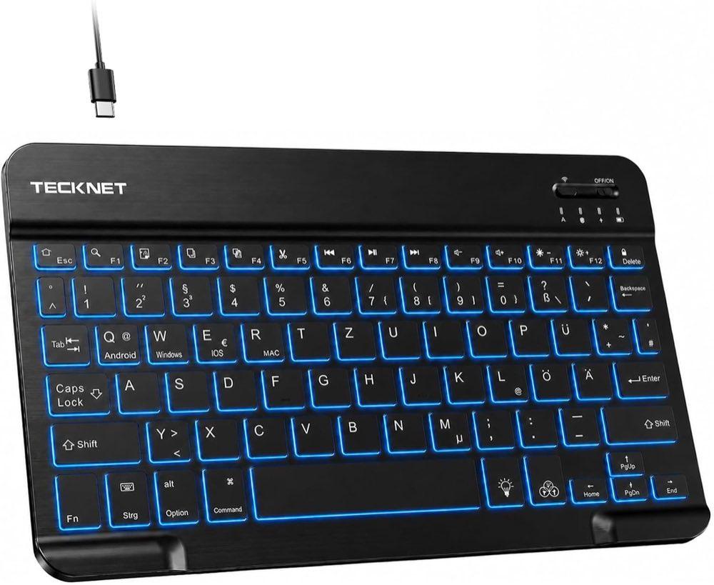 TECKNET TECKNET Bluetooth-Tastatur mit Beleuchtung