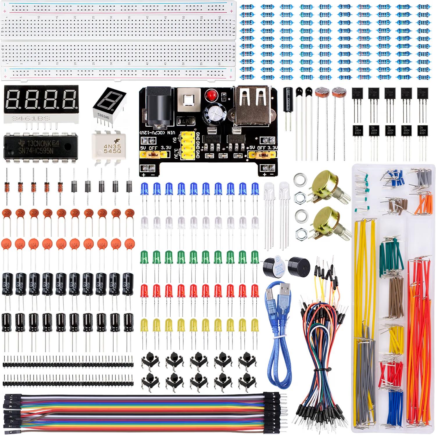 Miuzei Breadboard Kit 830er, 448 Bauteile