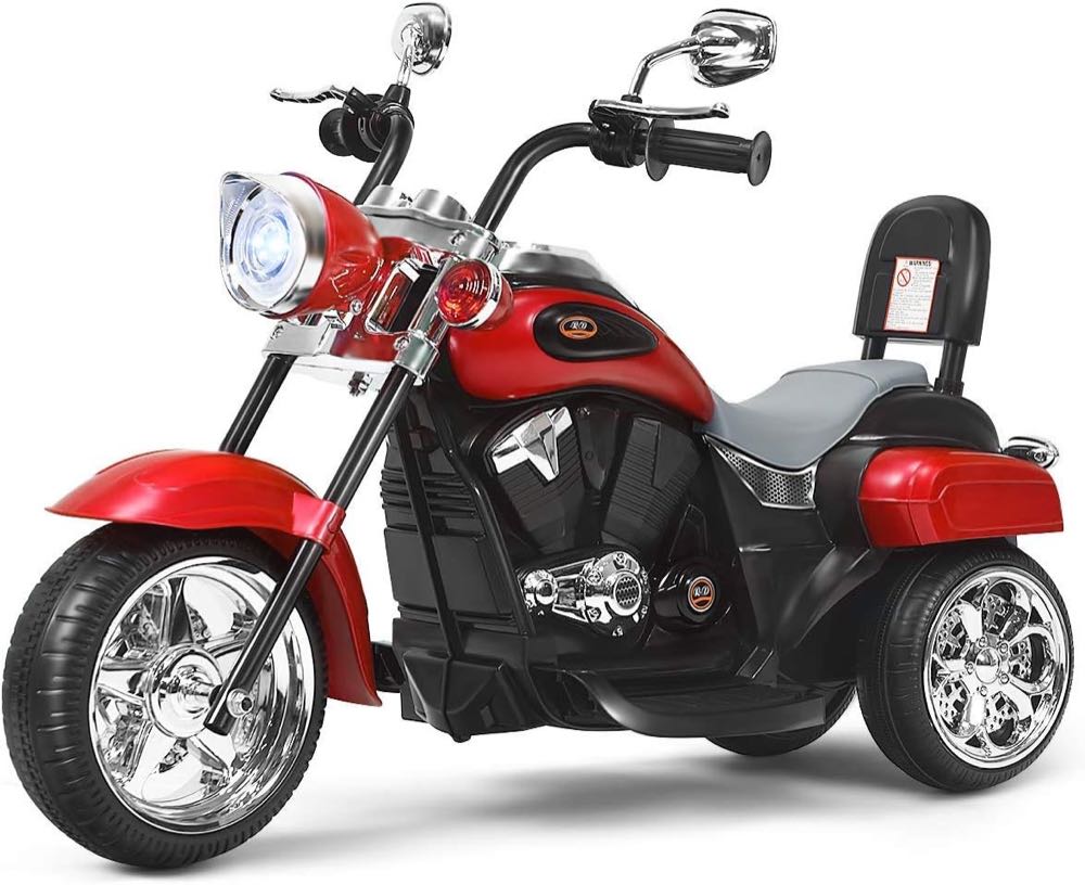 COSTWAY 6V Kinder Motorrad Elektro, Dreirad mit Licht und Sound