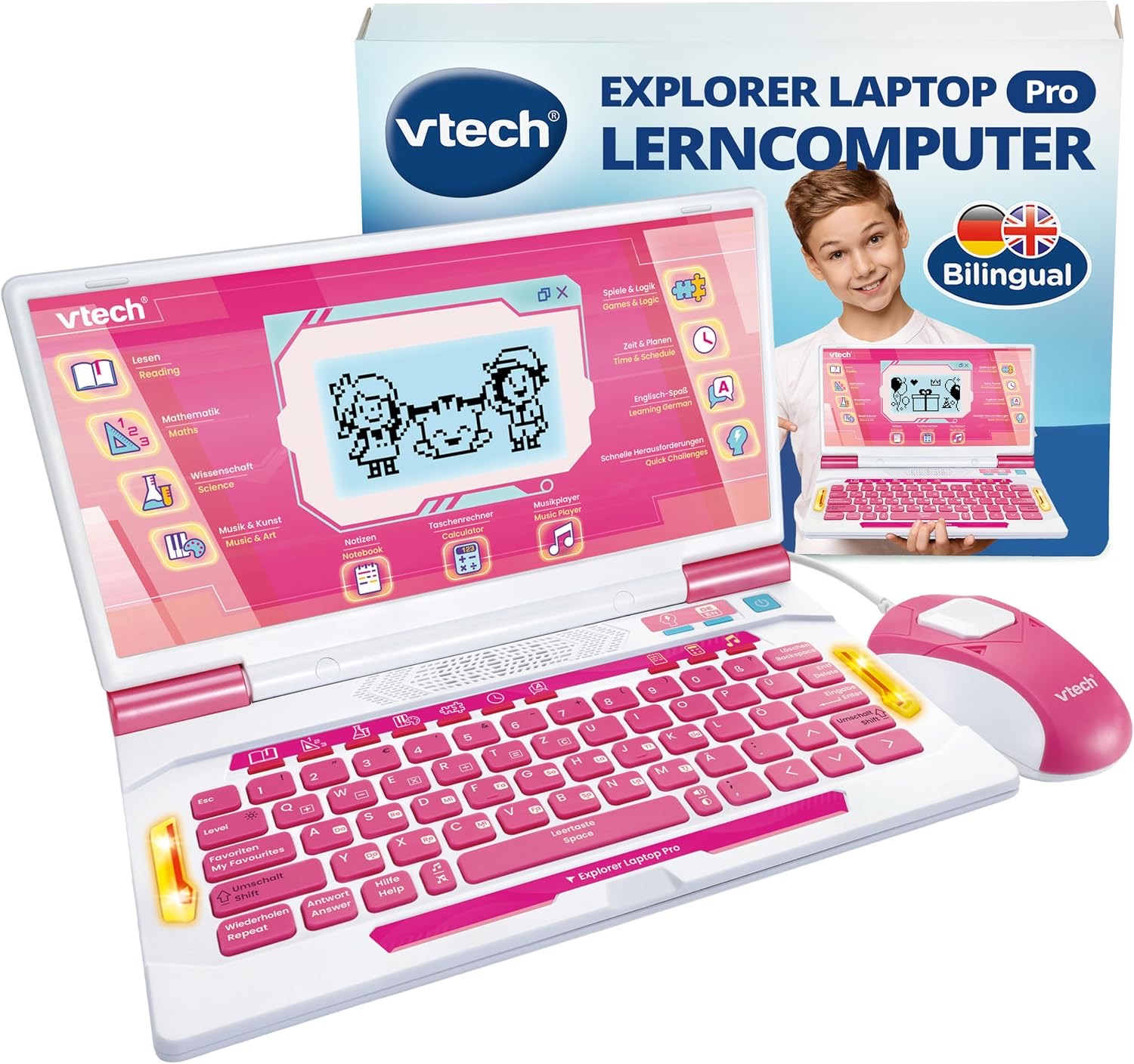 VTech VTech Explorer Laptop Pro Pink - 164 Lernspiele Deutsch Englisch