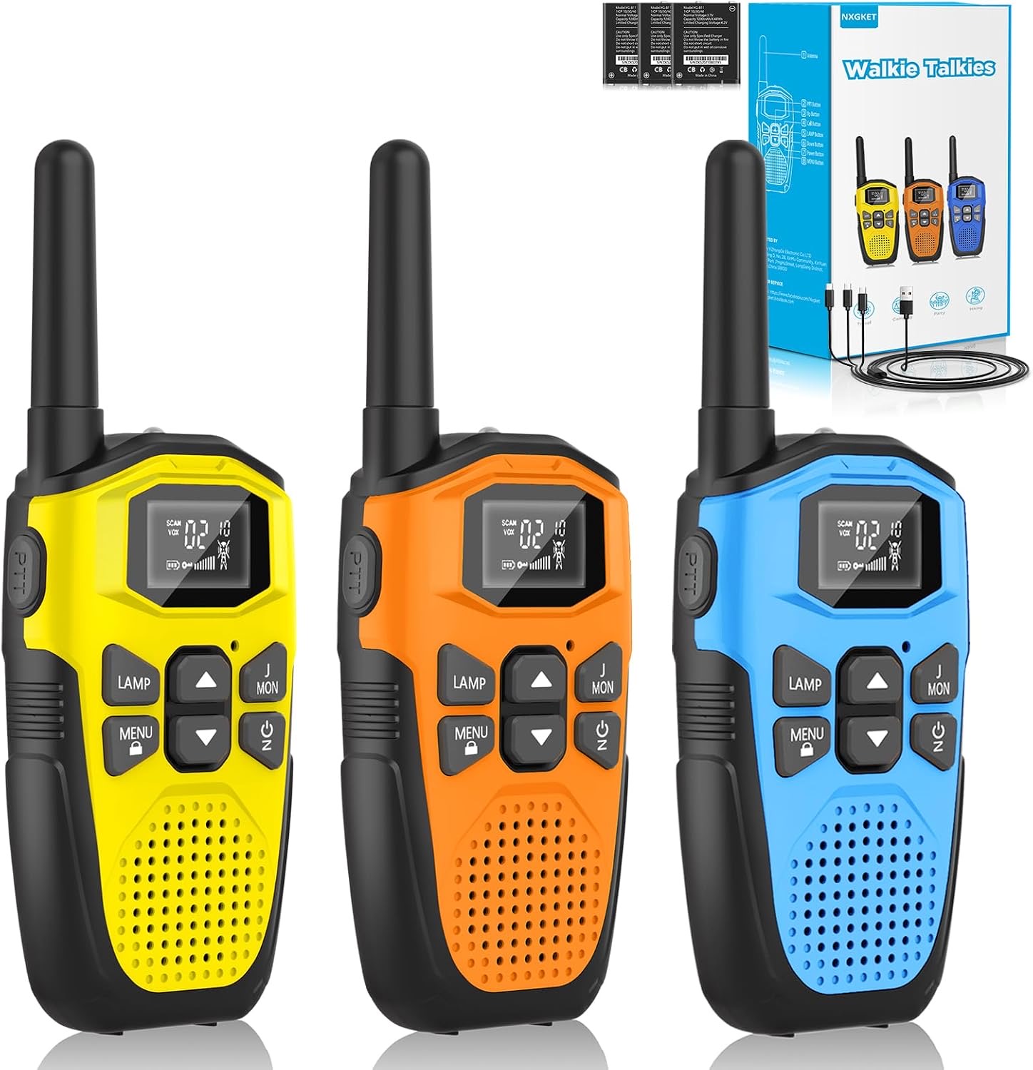 NXGKET Walkie-Talkie 3er-Set
