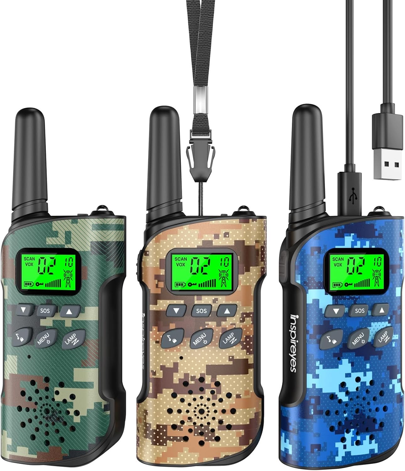 Inspireyes Inspireyes GL-528 Camo Walkie-Talkie 3er-Set