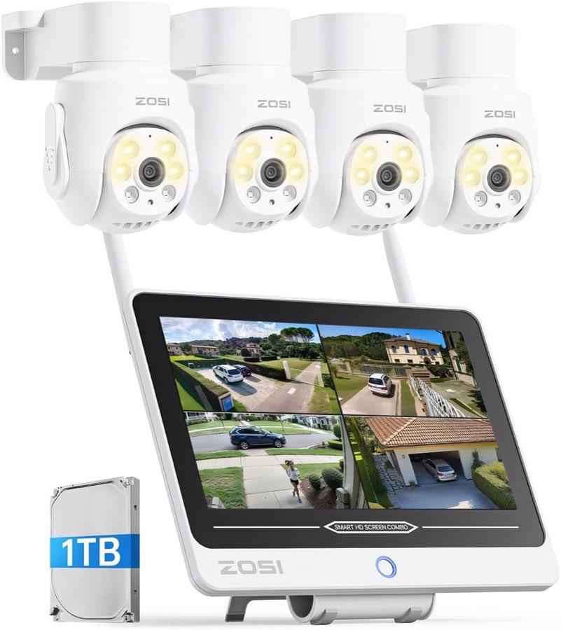 ZOSI 5MP WLAN-Set mit 1TB NVR Monitor